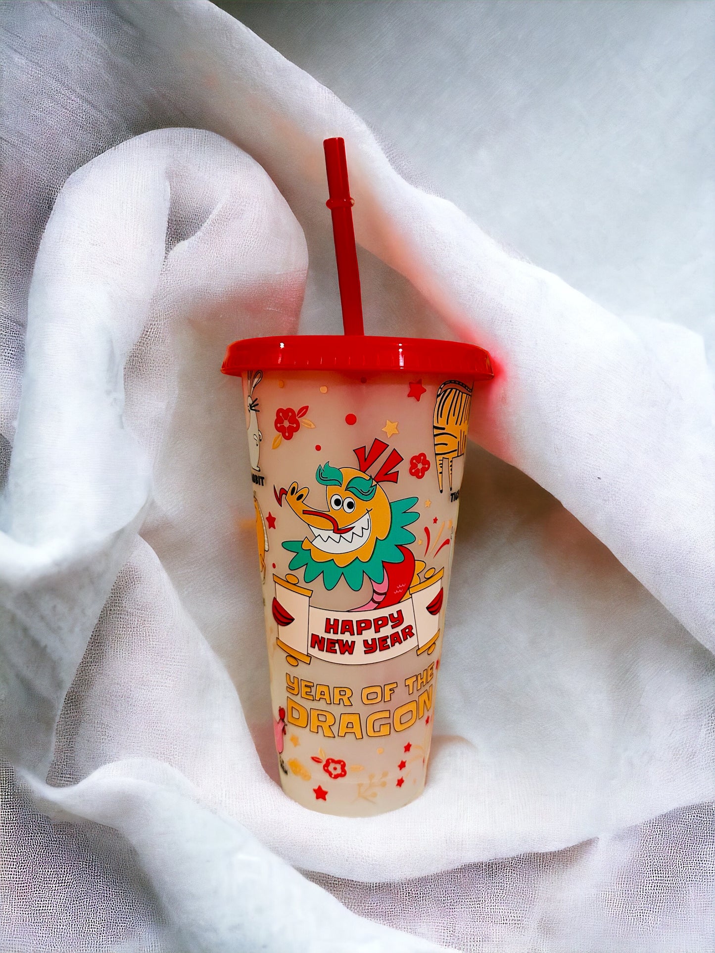 Colour changing Chinese New Year cold cup