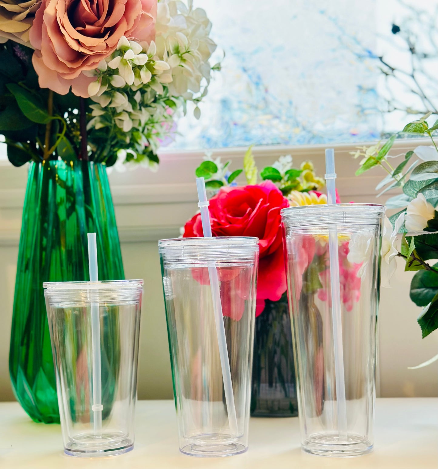 Acrylic Double Walled Clear Tumblers